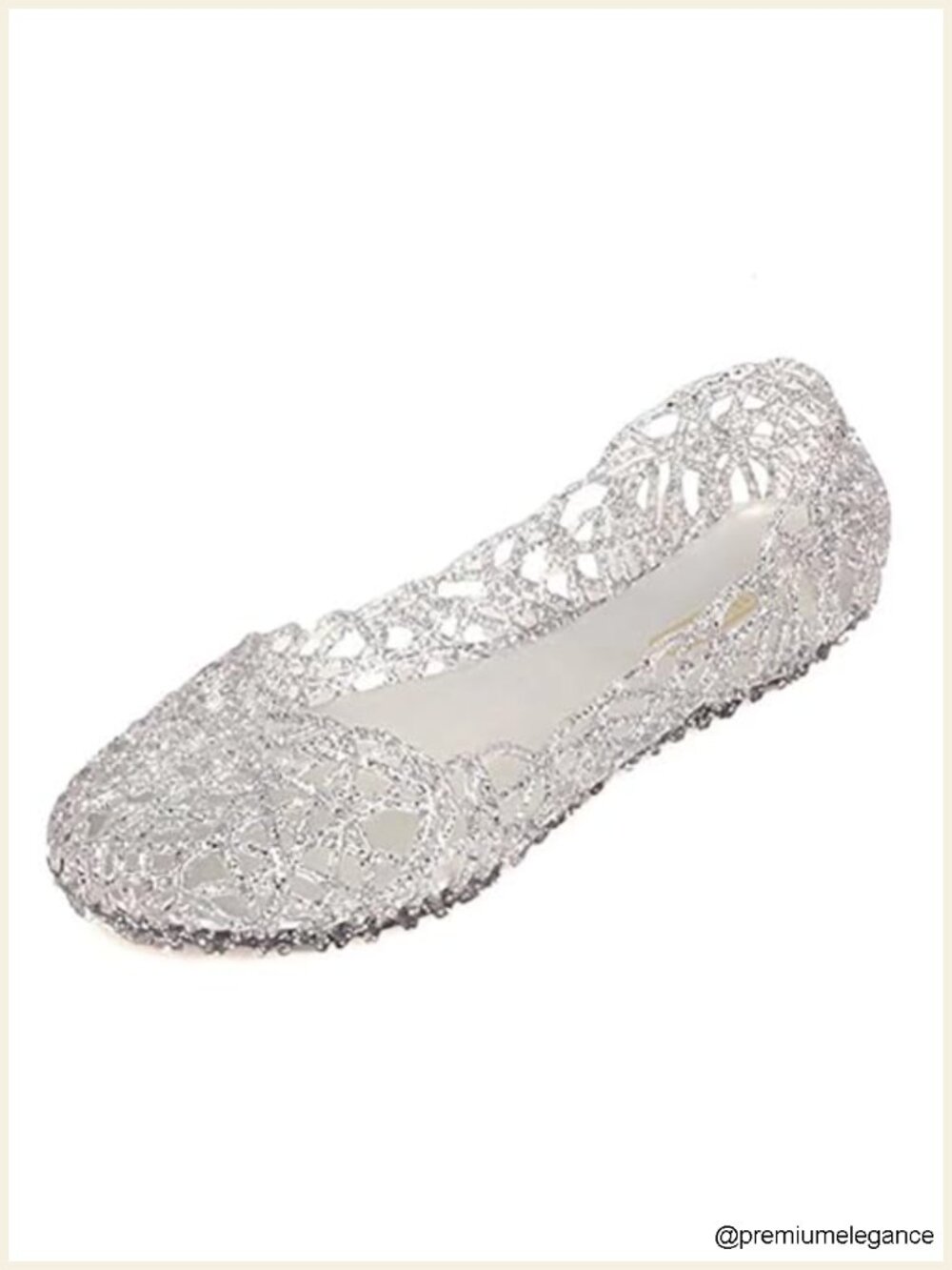 Malleable PVC Jelly Ballet Flats Slip On Hollow Out Loafers Women's Shoes